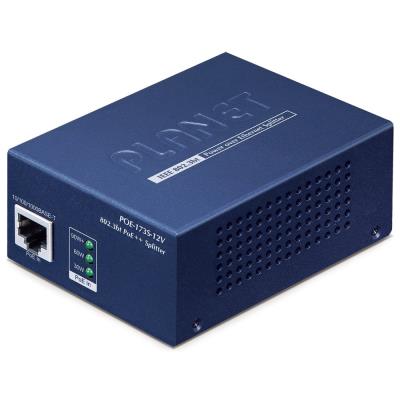 Planet POE-173S-12V, PoE++ splitter, IEEE802.3bt, výstup 12V DC, DIN, 0~50°C