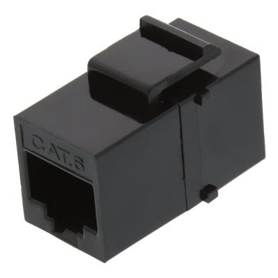 XtendLan Keystone/spojka, RJ45, CAT6, UTP, černý, instalace kabeláže bez narážení kabelů