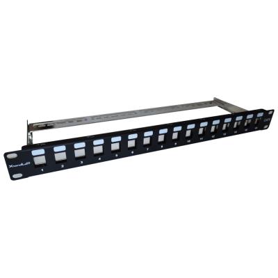 XtendLan Patch panel 19", 16 portů, Cat6a, stíněný, s keystone