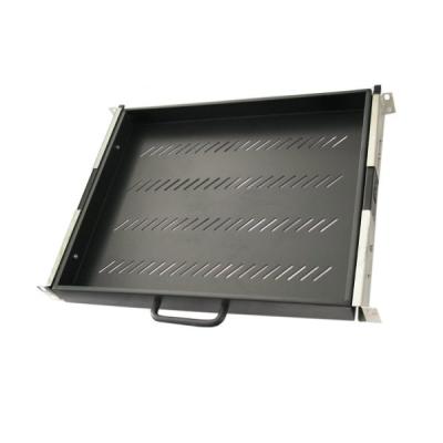 XtendLan Výsuvná police 1U, univerzální, černá, hloubka 350mm, plnovýsuvná