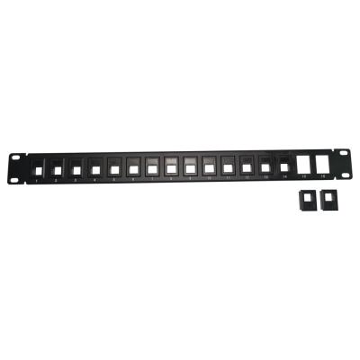 XtendLan Patch panel 19", 16 portů, 1U, neosazený, nestíněný