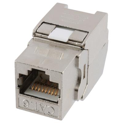 XtendLan Keystone jack RJ45, CAT6, STP, stříbrný, 180°, zaklapnutí zezadu