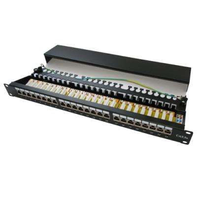 XtendLan Patch panel 19", 24 portů, stíněný, Cat5e, dual, 2xAu, s LED vyhledáváním