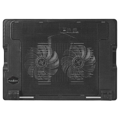 NEDIS stojan na notebook/ univerzální/ pro notebooky do 18"/ 2x ventilátor 140 mm/ USB/ plast-kov/ černý