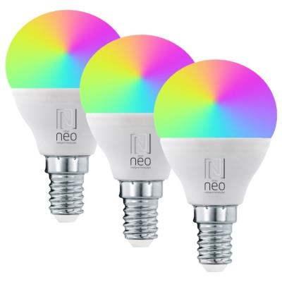IMMAX NEO LITE SMART sada 3x žárovka LED E14 6W RGB+CCT barevná a bílá, stmívatelná, Wi-Fi, P45, TUYA