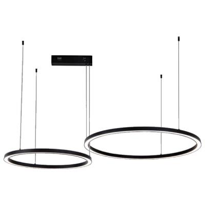 IMMAX NEO FINO NEW SMART závěsné svítidlo 2 kruhy, 60+80cm, 93W, černé, Zigbee 3.0, TUYA