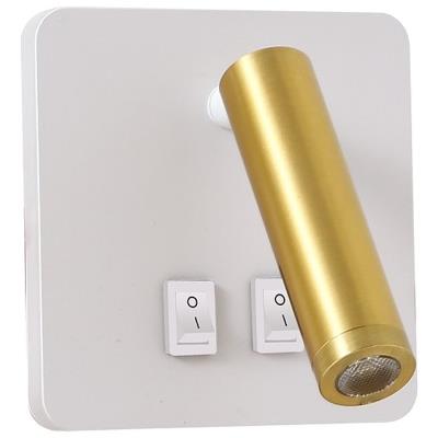 IMMAX GOAL designové nástěnné LED svítidlo, 2 vypínače, 7W, bílo-zlaté