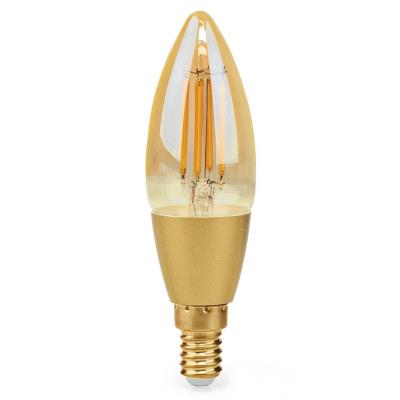 NEDIS Wi-Fi chytrá LED žárovka s vláknem/ E14/ svíčka/ 4,9W/ 230V/ 470lm/ teplá bílá/ 1800 - 3000K/ stmívatelná/ sklo