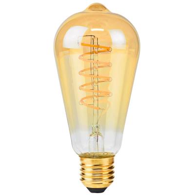 NEDIS LED žárovka E27/ ST64/ 3,8 W/ 220 V/ 250 lm/ 2100 K/ stmívatelná/ extra teplá bílá/ retro styl