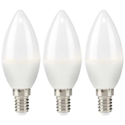 NEDIS LED žárovka E14/ svíčka/ 4,9 W/ 220 V/ 470 lm/ 2700 K/ teplá bílá/ matná/ 3 kusy