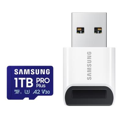 SAMSUNG PRO Plus MicroSDXC 1TB + USB Adaptér / CL10 UHS-I U3 / A2 / V30
