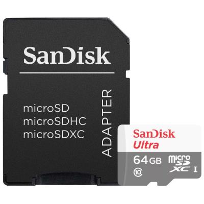 SanDisk Ultra 64GB microSDXC / CL10 UHS-I  / Rychlost až 100MB/s / vč. adaptéru