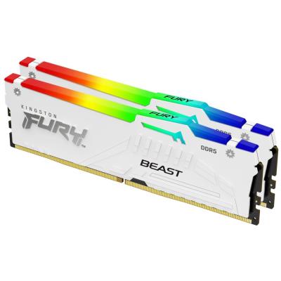 KINGSTON FURY Beast White RGB XMP 32GB DDR5 5600MT/s / CL40 / DIMM / Kit 2x 16GB
