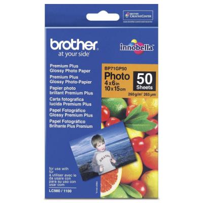 BROTHER fotopapír BP71GP50/ 10x15cm/ Premium Glossy/ 260g/ 50 listů