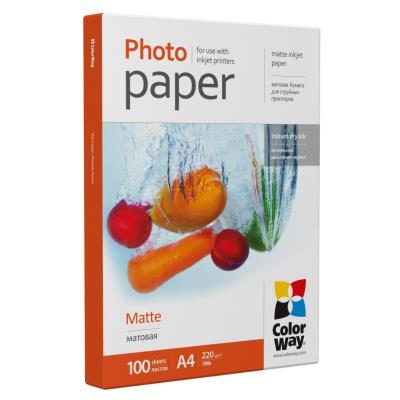 COLORWAY fotopapír/ matte 220g/m2, A4/ 100 kusů