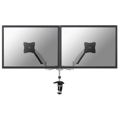 Neomounts FPMA-D950D/Držák displeje/na stůl/10-27"/svorka+průchodka/VESA 100X100/plyn. píst/nosn.2x9kg/2 displeje/stříbr