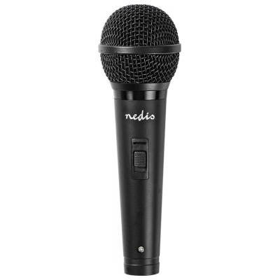 NEDIS kabelový mikrofon/ Kardioid/ odnímatelný kabel 5m/ 600 Ohm/ -72 dB/ jack 6.35 mm/ vypínač/ ABS/ černý