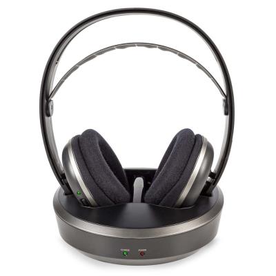 NEDIS bezdrátová TV sluchátka/ RF/ na uši/ výdrž 11 hodin/ rozsah 100 m/ digitální zvuk/ vyvážení zvuku/ černo-stříbrné