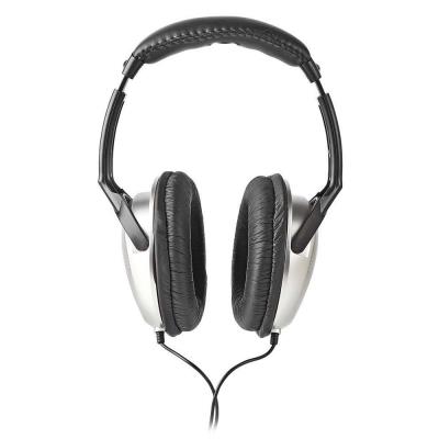 NEDIS kabelová sluchátka/ na uši/ ovládání hlasitosti/ kabel 6 m/ černo-stříbrné