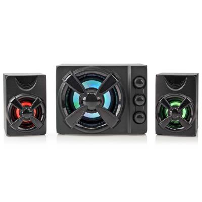 NEDIS herní reproduktory/ 2.1/ výkon 33 W/ 3,5 mm jack/ LED/ USB/ ovládání hlasitosti/ černé
