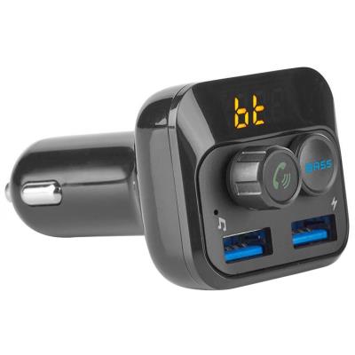 NEDIS FM Transmitter do auta/ Hands free volání/ 1.0 "/ LED obrazovka/ Bluetooth 5.0/ 12 - 24 V DC/ 2.4 A/ 2x USB/ černý