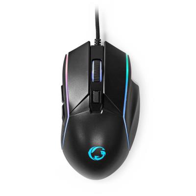 NEDIS herní myš GMWD510BK/ drátová/ optická/ podsvícená/ 7200dpi/ 6tlačítková/ USB/ černá