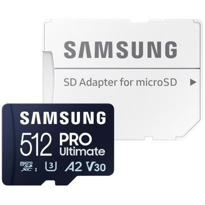 SAMSUNG PRO Ultimate MicroSDXC 512GB + SD Adaptér / CL10 UHS-I U3 / A2 / V30