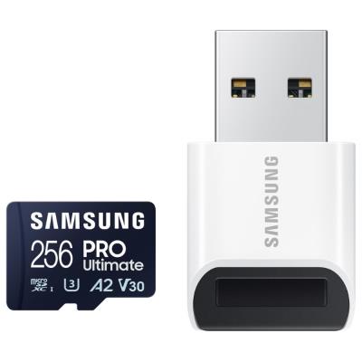 SAMSUNG PRO Ultimate MicroSDXC 256GB + USB Adaptér / CL10 UHS-I U3 / A2 / V30