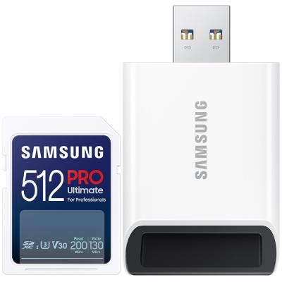 SAMSUNG PRO Ultimate SDXC 512GB + USB Adaptér / CL10 USH-I U3 / V30