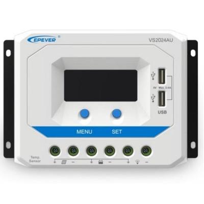 EPEVER VS3024AU solární PWM regulátor 12/24 V, 30 A, USB, vstup 50V
