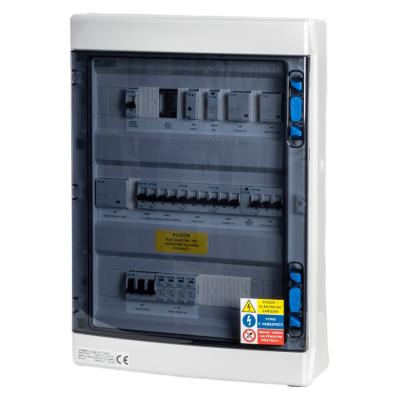 Solarmi AC25 osazený rozvaděč pro fotovoltaiku, jističe, chránič, 10kW 3f, plný automatický backup, 25A