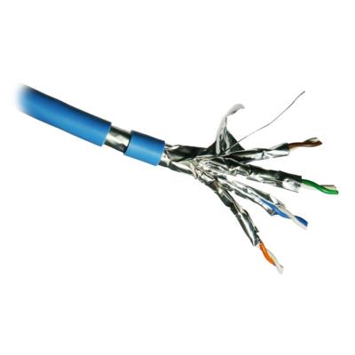 DATACOM F/FTP drát CAT6A  LSOH Eca 500m cívka, plášť modrý