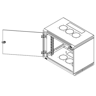 Triton 19' rozvaděč jednodílný 15U/600mm vylamovací otvor pro ventilátor RAL7035