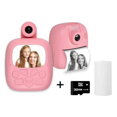 HELMER přenosná termo mini tiskárna s kamerou a fotoaparátem TP02/ 2.0" IPS/ 1200mAh/ USB-C/ Android/ iOS/ růžová