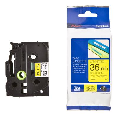 BROTHER laminovaná páska TZ-661/ žlutá-černá/ 36mm