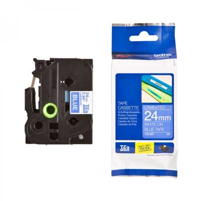 BROTHER laminovaná páska TZE-555/ modrá-bílá/ 24mm