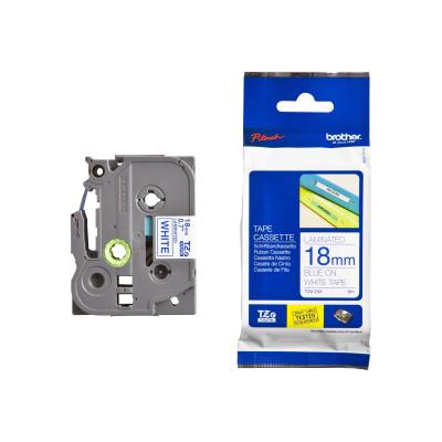 BROTHER laminovaná páska TZE-243/ bílá-modrá/ 18mm
