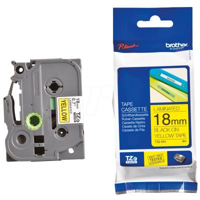 BROTHER laminovaná páska TZE-641/ žlutá-černá/ 18mm