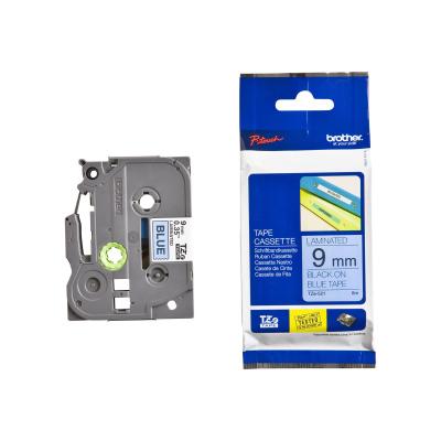 BROTHER laminovaná páska TZE-521/ modrá-černá/ 9mm