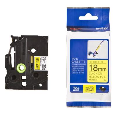 BROTHER flexibilní páska TZE-FX641 / žlutá-černá/ 18mm