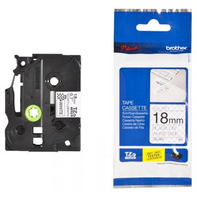 BROTHER plombovací páskaTZE-SE4 / bílá-černá- security tape / 18mm