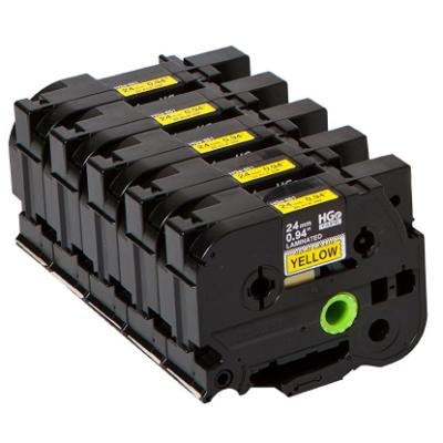 BROTHER páska pro vysokorychlostní tisk HGE651V5 / žlutá-černá / 24mm