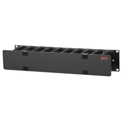 APC Horizontal Cable Manager, 2U x 4" Deep, Single-Sided with Cover